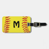 Aangepaste Softball-Bagagelabels, 7 tekstvakken Bagagelabel (Voorkant horizontaal)