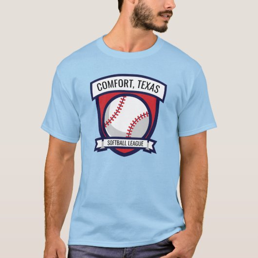 Aangepaste Softball Baseball-Logo T-shirt (Voorkant)