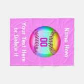 Aangepaste Softball Fleece Blanket (Voorkant (Horizontaal))