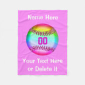 Aangepaste Softball Fleece Blanket (Voorkant)