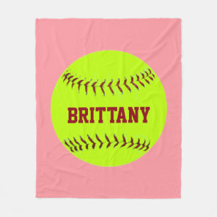 Aangepaste Softball Fleece Blanket Deken