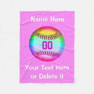 Aangepaste Softball Fleece Blanket Deken