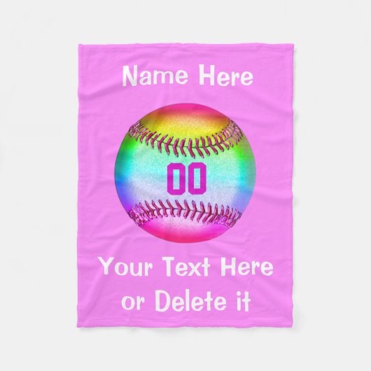 Aangepaste Softball Fleece Blanket Deken (Voorkant)