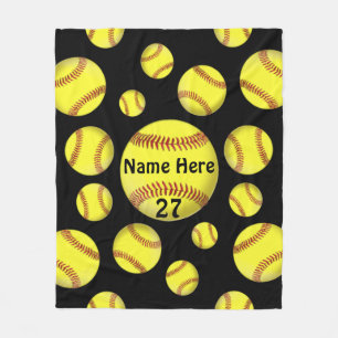 Aangepaste Softball Fleece Blanket in uw KLEUR Deken
