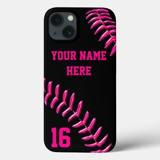 Aangepaste Softball iPhone 6-Hoesjes met JOUW TEKS Case-Mate iPhone Case (Achterkant)