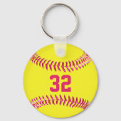 Aangepaste Softball-Sleutelhangers bevestigen 3 Te Sleutelhanger (Achterkant)