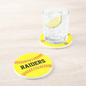 Aangepaste Softball Team Name Text Sports Coach Pl Zandsteen Onderzetter (Zijkant)