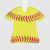 Aangepaste Softball-versieringen: HER NUMBER & NAM Ornament (achterkant)