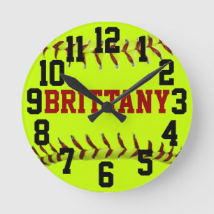 Aangepaste Softball-wandklok Ronde Klok
