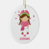 Aangepaste softbalspeler en sterrenversiering keramisch ornament (Rechts)