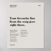 Aangepaste song downloadbare print, uw liedje afdr poster (Voorkant)