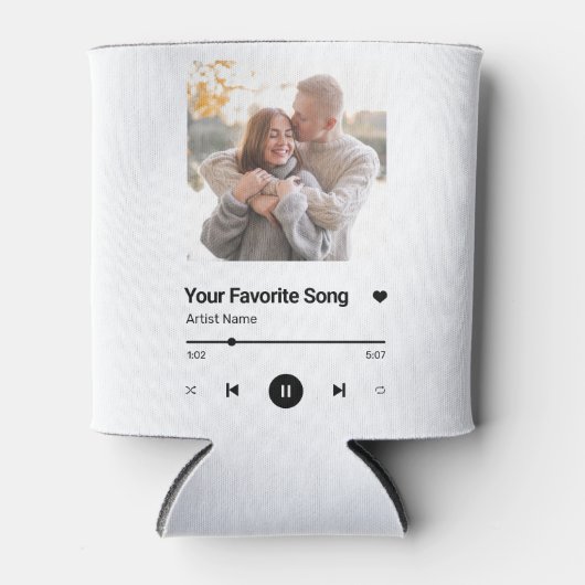 Aangepaste Song Favorite Song One Photo Coffee Mok Blikjeskoeler (Voorkant)