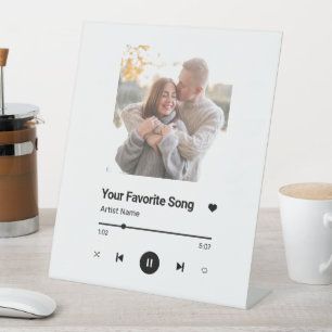 Aangepaste Song Favorite Song One Photo Coffee Mok Reclamebord Met Voetstuk