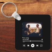 Aangepaste Song QR-code met persoonlijke sleutel v Sleutelhanger (Voorkant)