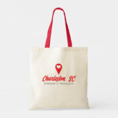 Aangepaste South Carolina hartkaart markeercoördin Tote Bag (Achterkant)