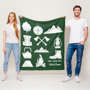 Aangepaste Souvenir Camping Collage Campers Fleece Deken