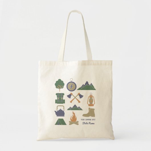 Aangepaste Souvenir Camping Collage Campers Tote Bag (Voorkant)