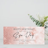 Aangepaste spa dag Roos gouden voucher certificaat Kaart (Staand voorkant)