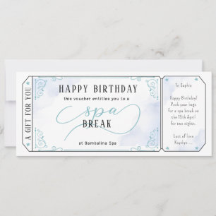 Aangepaste Spa Day Massage Blue Voucher Certificaa Kaart