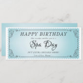 Aangepaste Spa Day Massage Blue Voucher Certificaa Kaart (Voorkant / Achterkant)