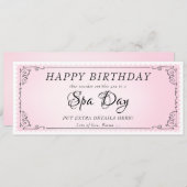 Aangepaste Spa Day Massage Roze Voucher Certificaa Kaart (Voorkant / Achterkant)