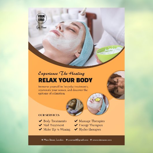 Aangepaste Spa Window Cling Raamsticker (Vel 3)