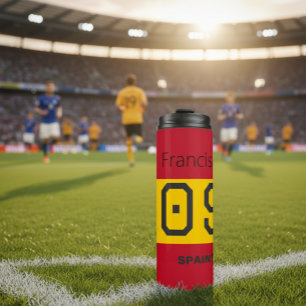 Aangepaste Spaanse nationale voetbalgrafiek atleet Thermosbeker