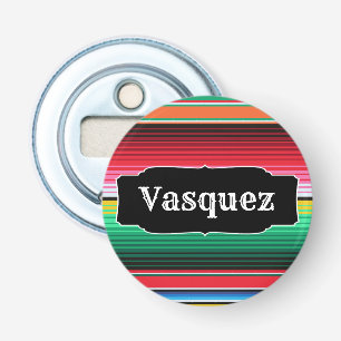 Aangepaste Spaanse Serape Mexican Blanket op maat Button Flesopener