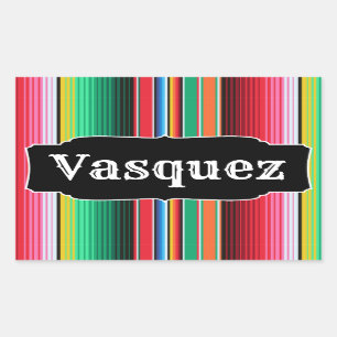 Aangepaste Spaanse Serape Mexican Blanket op maat Rechthoekige Sticker
