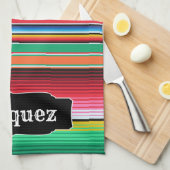 Aangepaste Spaanse Serape Mexican Blanket op maat Theedoek (Quarter Fold)