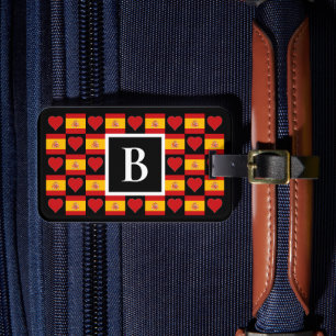 Aangepaste Spaanse vlag Aangepaste brief Bagagelabel