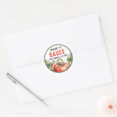 Aangepaste spaghettisaus stijl behouden ronde sticker (Envelop)