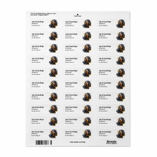 Aangepaste Spaniel Dog Address Label (Full Sheet)