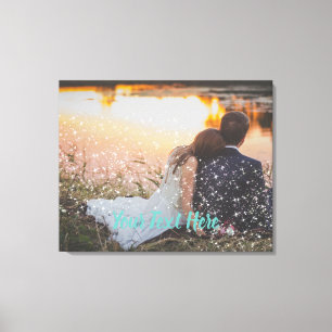 Aangepaste Sparkle Light Effect Wedding Canvas Ide Afdruk