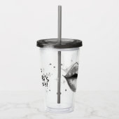 Aangepaste Sparkly Silver Love Lips Acryltumb Acryl Drinkbeker (Rechts)