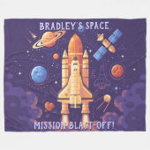 Aangepaste spatie-afstand fleece deken (Voorkant (Horizontaal))