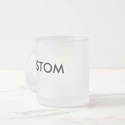 Aangepaste, speciaal voor bier bestemde lege Sjabl Matglas Koffiemok (Voorkant links)