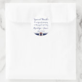 Aangepaste speciale Bedankt Nautical Wedding Stick Ronde Sticker (Tas)