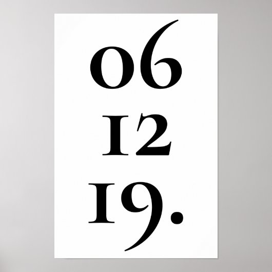 Aangepaste speciale datum zwart en wit poster (Voorkant)