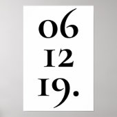 Aangepaste speciale datum zwart-wit poster (Voorkant)