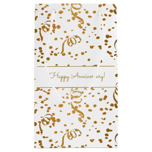 Aangepaste speciale Occasion Gold Confetti Streame Klein Cadeauzakje (Achterkant)