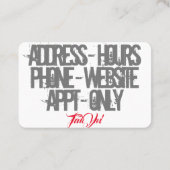 Aangepaste specialisten visitekaartje (Achterkant)