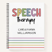 Aangepaste Speech Therapy SLP Speech Patholoog Notitieboek (Voorkant)