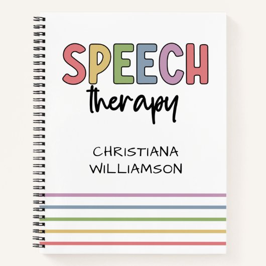 Aangepaste Speech Therapy SLP Speech Patholoog Notitieboek (Voorkant)