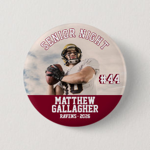 Aangepaste speler foto voor Football Senior Night Ronde Button 5,7 Cm