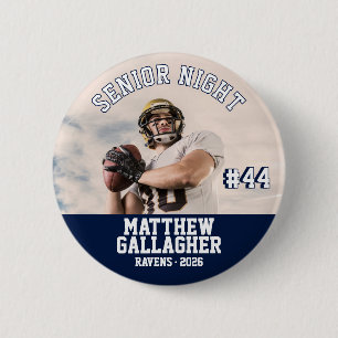 Aangepaste speler foto voor Football Senior Night Ronde Button 5,7 Cm