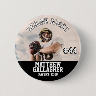 Aangepaste speler foto voor Football Senior Night Ronde Button 5,7 Cm