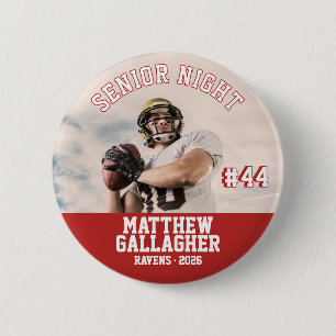 Aangepaste speler foto voor Football Senior Night Ronde Button 5,7 Cm