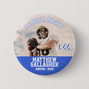 Aangepaste speler foto voor Football Senior Night Ronde Button 5,7 Cm
