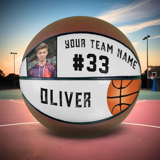 Aangepaste Speler Naam & Nummer Team Naam Foto Basketbal